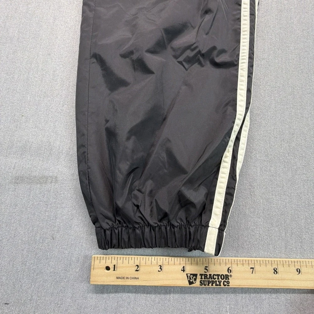 VTG Adidas Pants‎ Mens M Black White 3 Stripe Windbreaker Ankle Zip Baggy